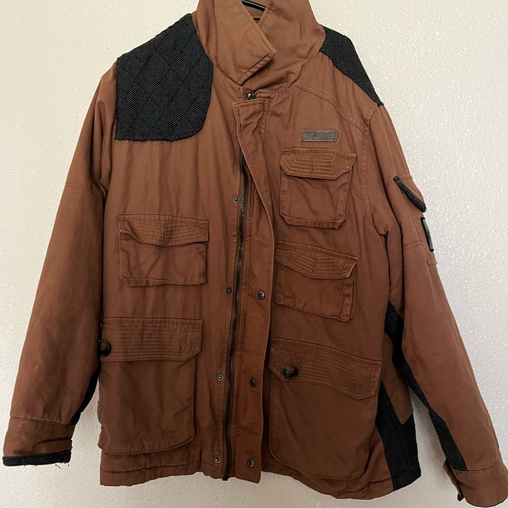 coogi brown flight bomber jacket